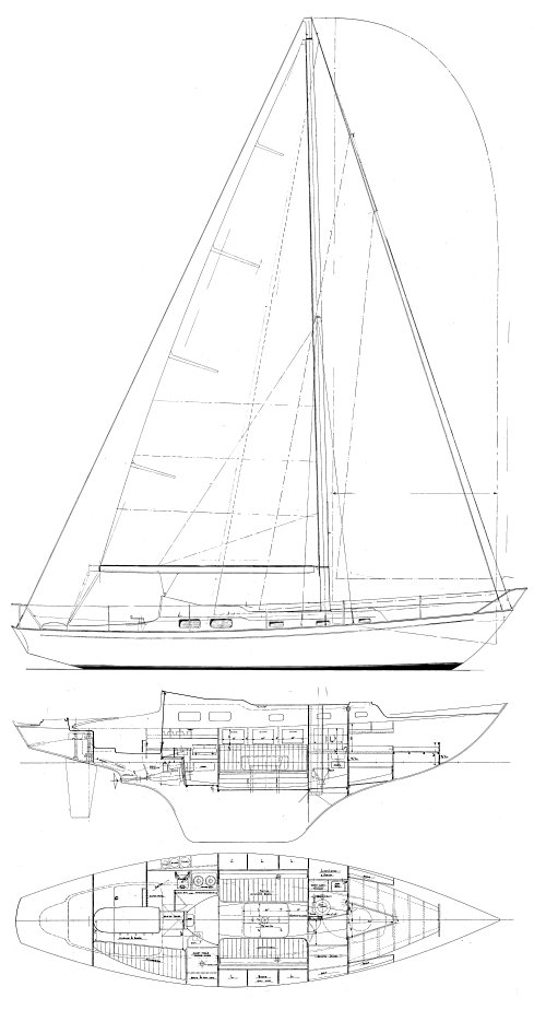 Excalibur 36 sailboat under sail