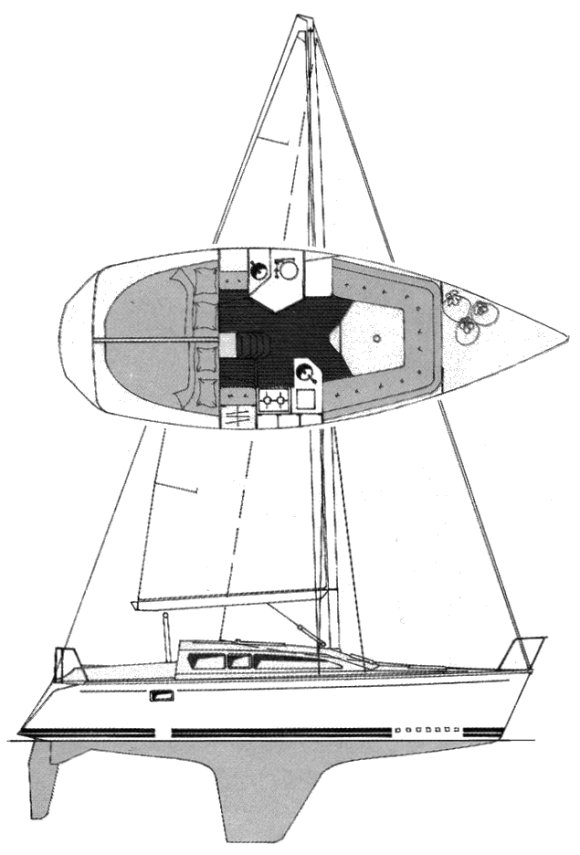 Feeling 286 sailboat under sail