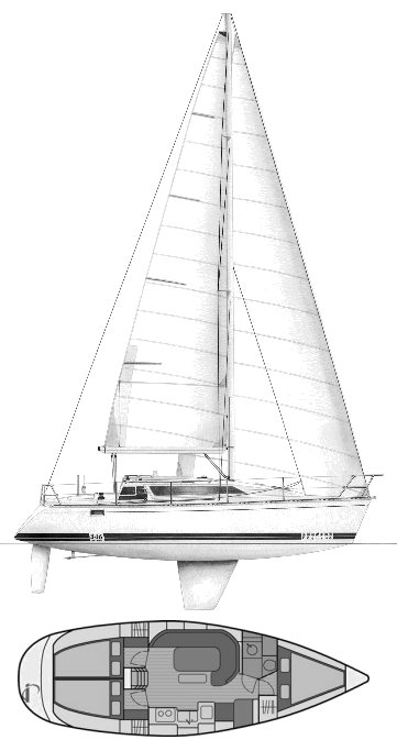 Feeling 346 sailboat under sail