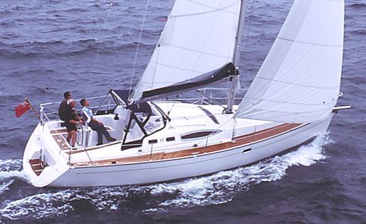 Feeling 36 sailboat under sail