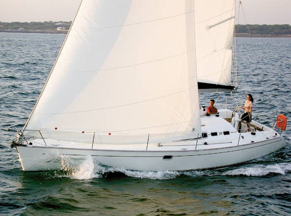 Feeling 39 sailboat under sail