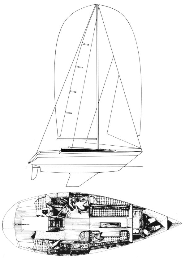 Feria 9m sailboat under sail