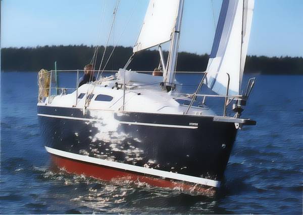 Finngulf 28e sailboat under sail