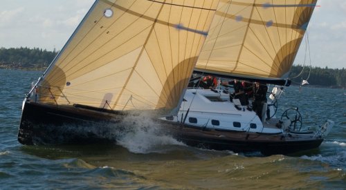 Finngulf 43 sailboat under sail