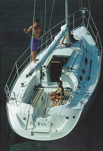 First 310 Beneteau sailboat under sail