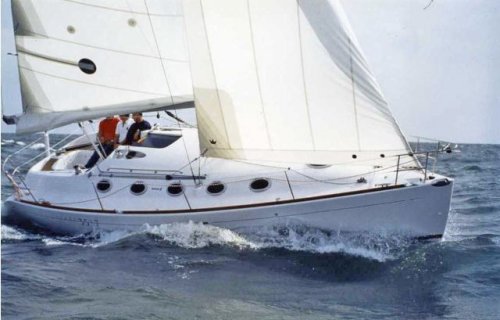 First 35 s7 Beneteau sailboat under sail