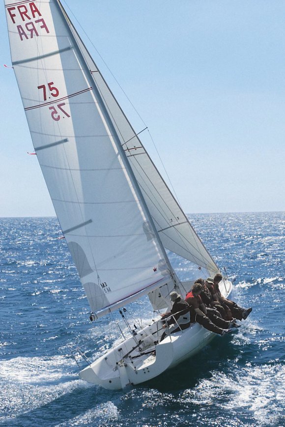 First class 75 Beneteau sailboat under sail