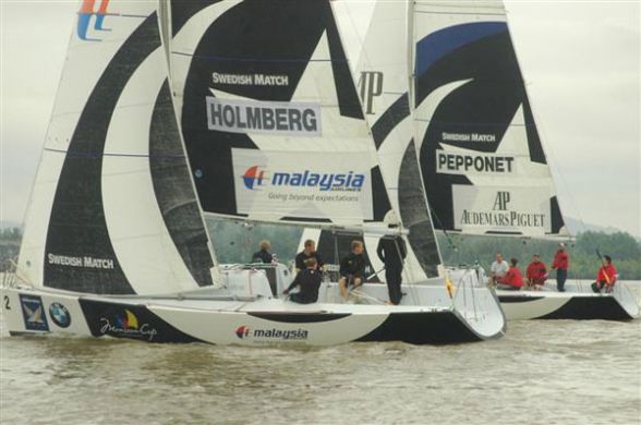 Foundation 36 sailboat under sail