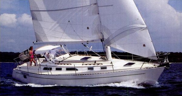 Freedom 38 sailboat under sail