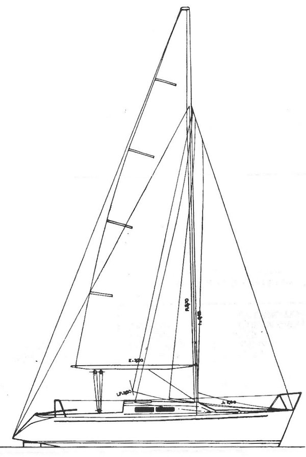 Frers 26 sailboat under sail