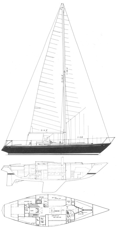 Frers 39 sailboat under sail