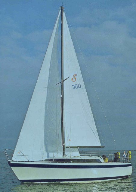 Friendship 28 sailboat under sail