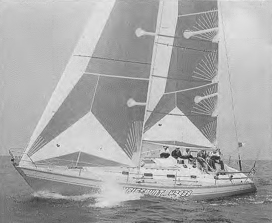 Friendship 38 sailboat under sail