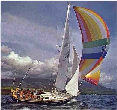 Fuji 35 sailboat under sail