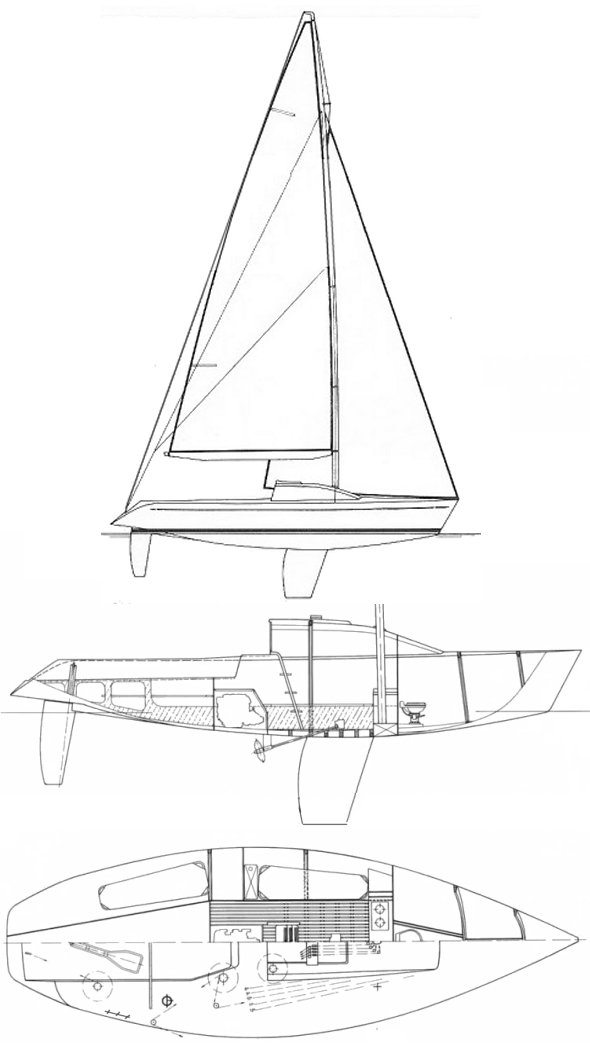 Gallart 34 ton sailboat under sail