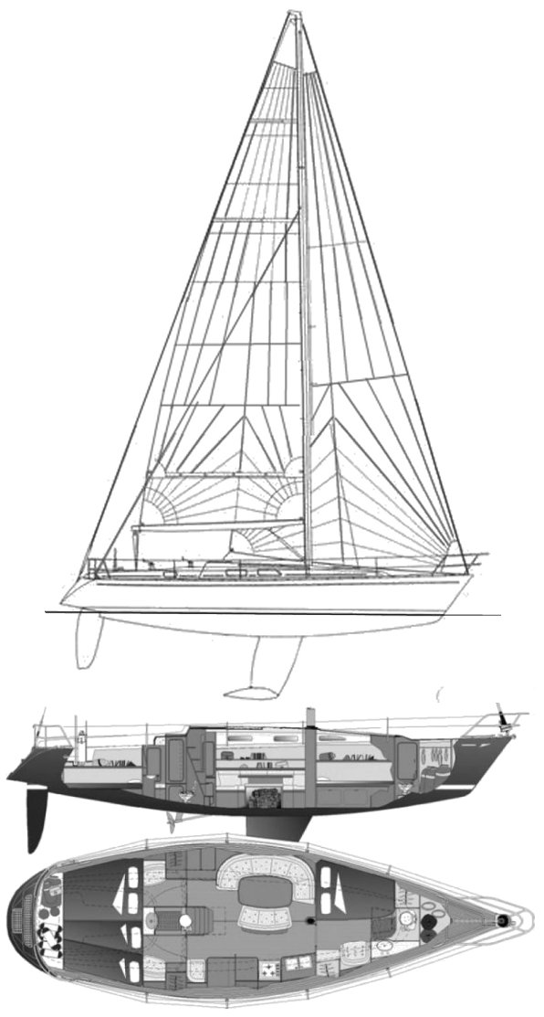 Genesi 43 sailboat under sail