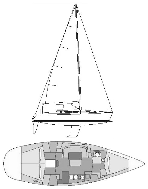 Gib Sea 414 sailboat under sail