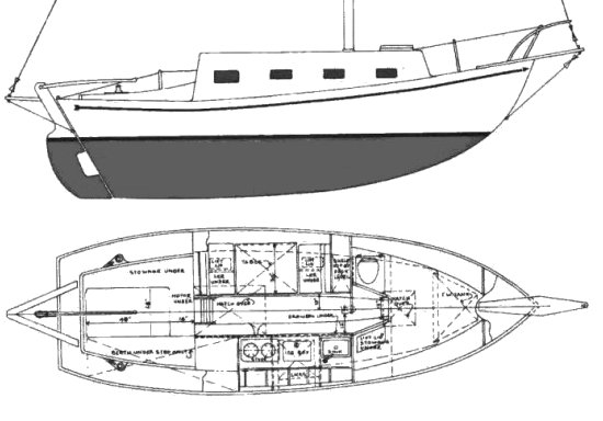 Glander cay 23 sailboat under sail