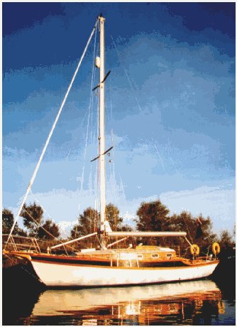 Golden hind 31 sailboat under sail