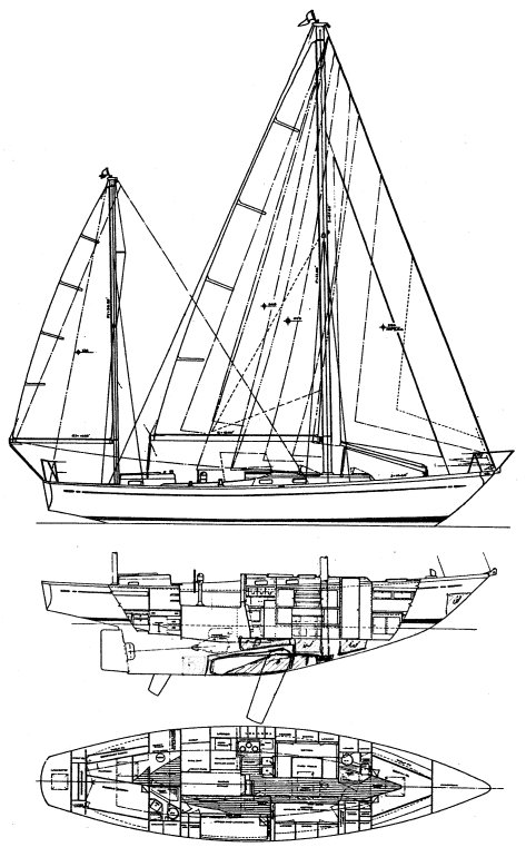 Grampian 46 sailboat under sail