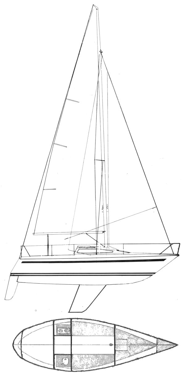 Granada 23 sailboat under sail