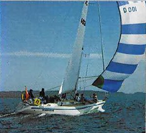 Granada 35 sailboat under sail