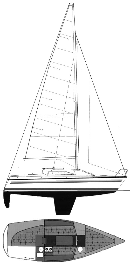 Granada 767 sailboat under sail