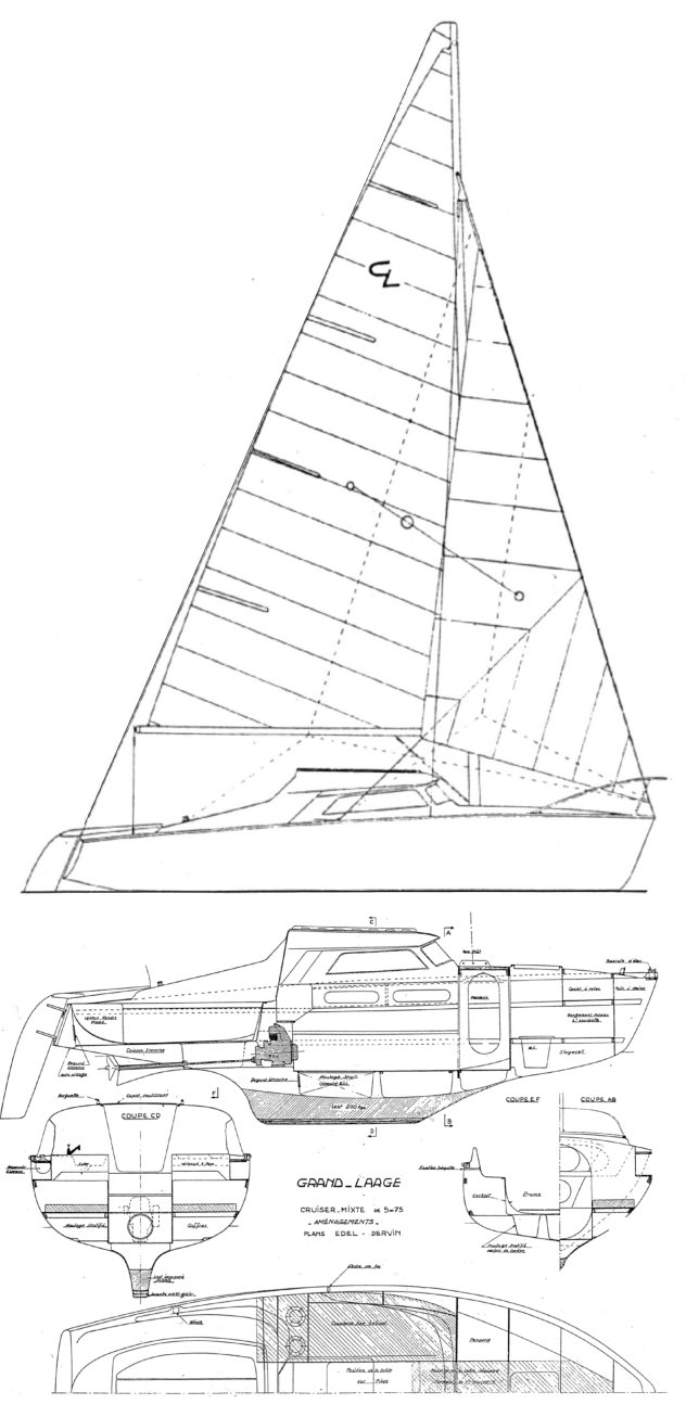 Edel grand large sailboat under sail