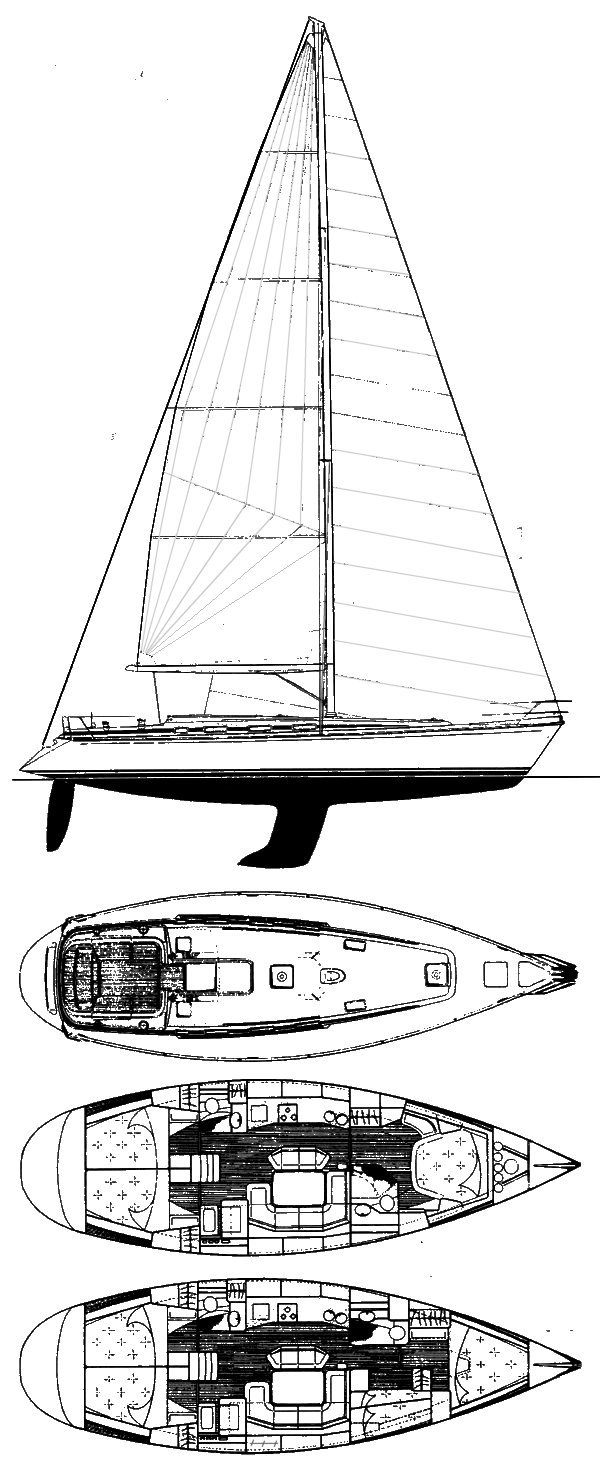 Grand soleil 46 jj sailboat under sail