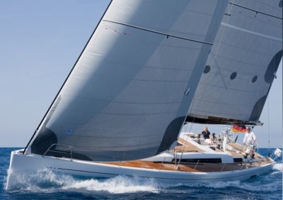 Grand soleil 54 sailboat under sail