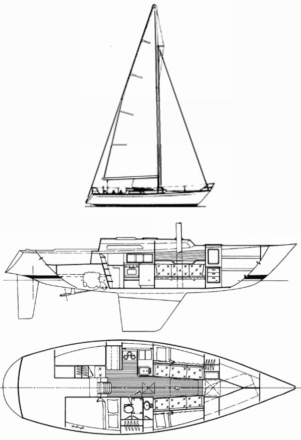 Great lakes 36 sailboat under sail