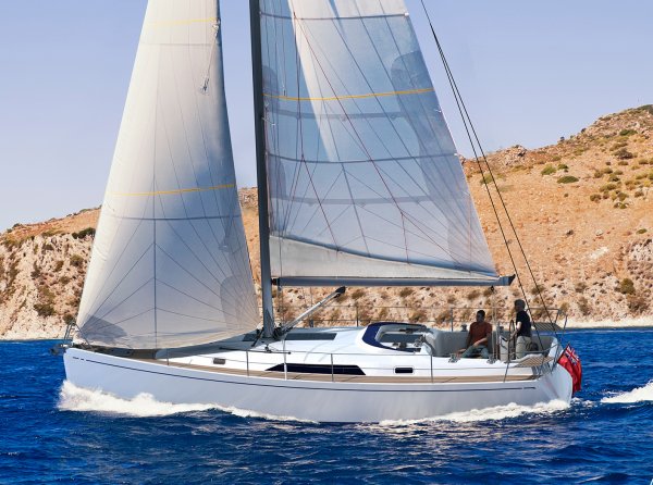 Gt35 sailboat under sail