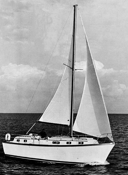 Gulfstar 36 ms twin cabin sailboat under sail