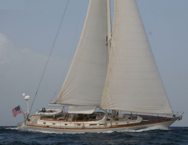 Gulfstar 60 sailboat under sail