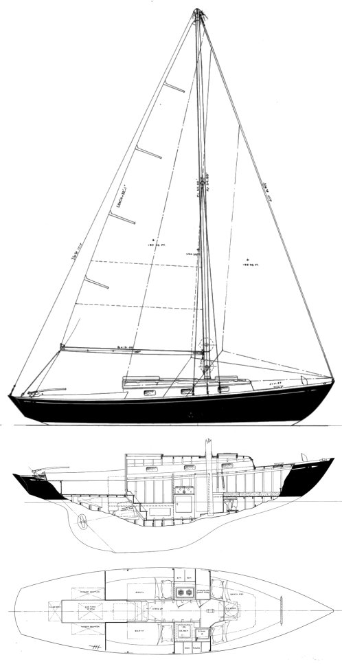 Gulfstream 30 ss sailboat under sail