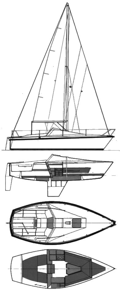 Guy 22 sailboat under sail