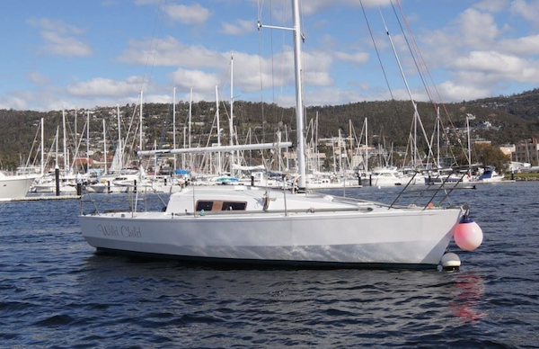 North 26 sailboat under sail