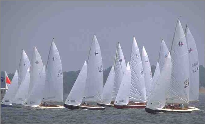 Hampton one design sailboat under sail