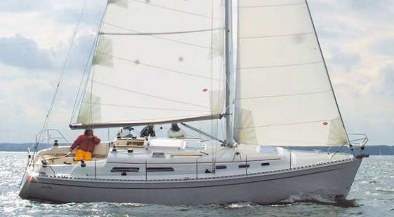 Hanse 341 sailboat under sail