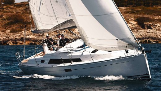 Hanse 350 sailboat under sail