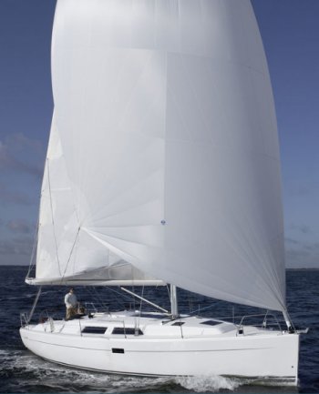 Hanse 400 sailboat under sail