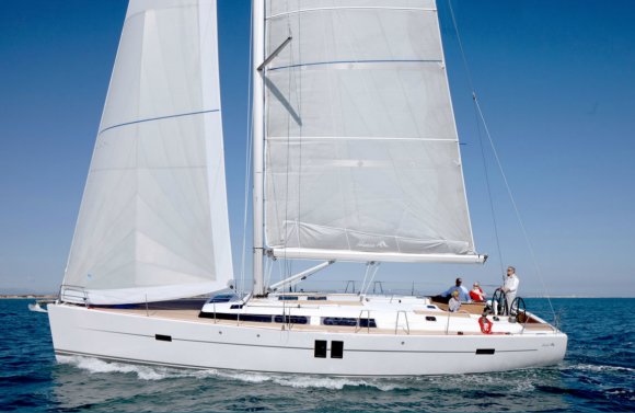 Hanse 495 sailboat under sail