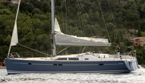 Hanse 540e sailboat under sail