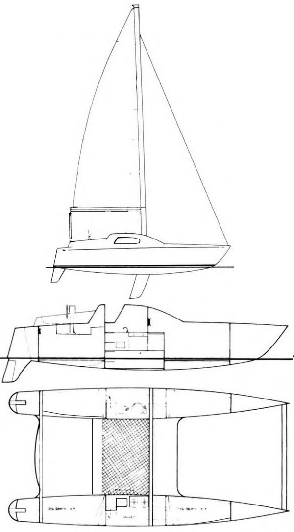 Harris heacock 27 sailboat under sail
