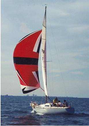 Hawkfarm 28 sailboat under sail