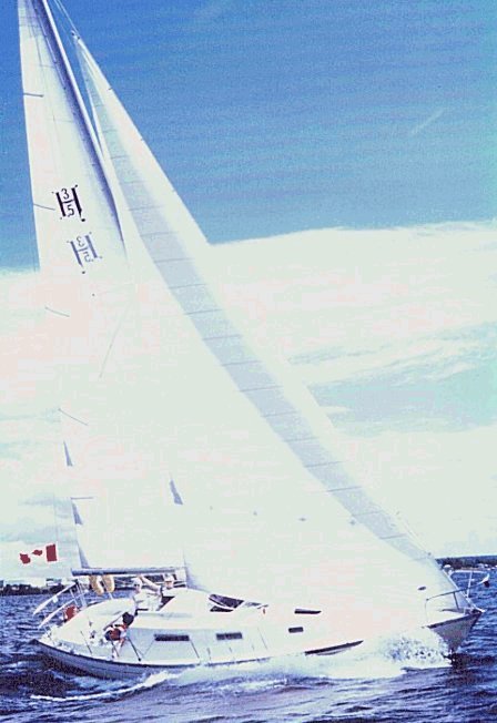 Heritage 35 sailboat under sail