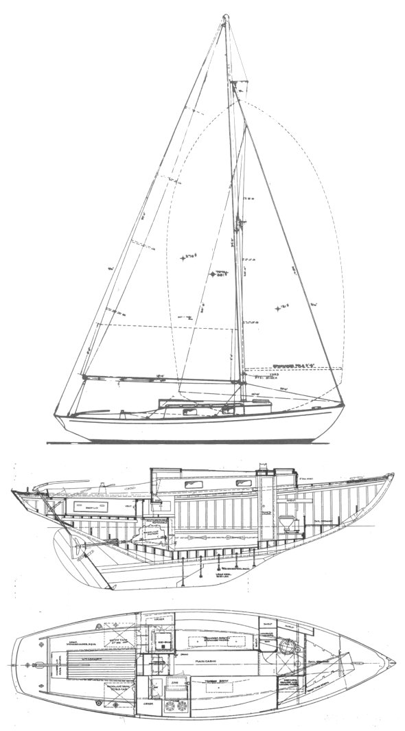 Hinckley 21 sailboat under sail