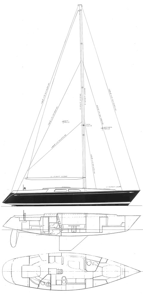 Holiday 47 sailboat under sail
