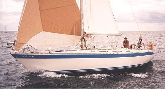 Hood 38 wauquiez sailboat under sail