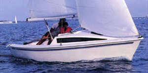Hunter 19 1 sailboat under sail